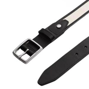 Rag & Bone Mixed Media Boyfriend Black Leather Canvas Women’s Belt size large